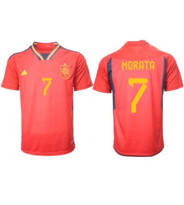 Spain Alvaro Morata #7 Replica Home Stadium Shirt World Cup 2022 Short Sleeve